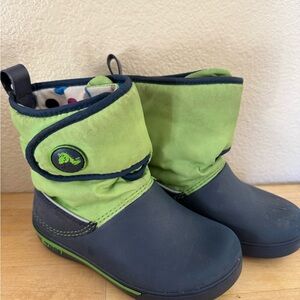 CROCS Kids Green and Blue Boots